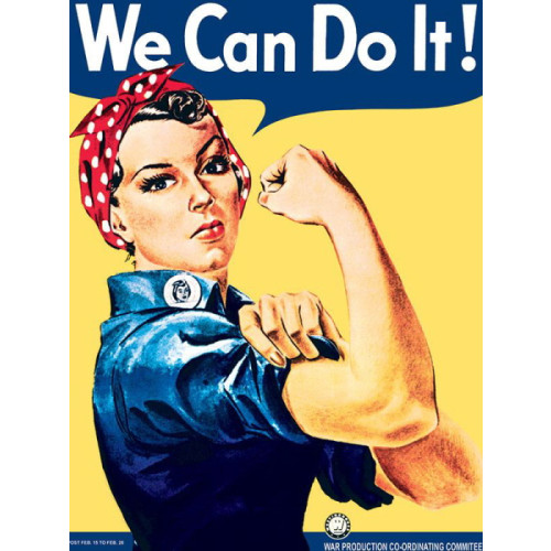 Metal Fridge Magnet (MW): We Can Do It! - Rosie the Riveter