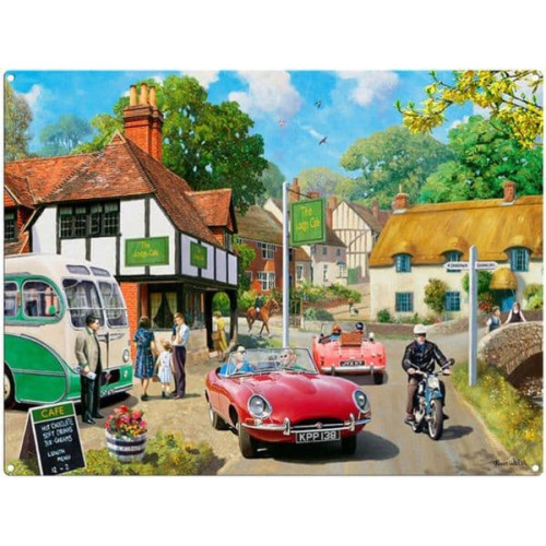Metal Fridge Magnet (CM): Roadside Refreshments (Jaguar E-Type, MGTC) (E.O.L.) - SAVE 25% !!