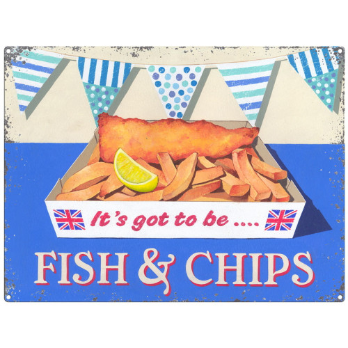 Metal Fridge Magnet (FH): It's got to be Fish & Chips