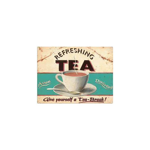 Metal Fridge Magnet (FH): Refreshing Tea - Give Yourself a Tea Break