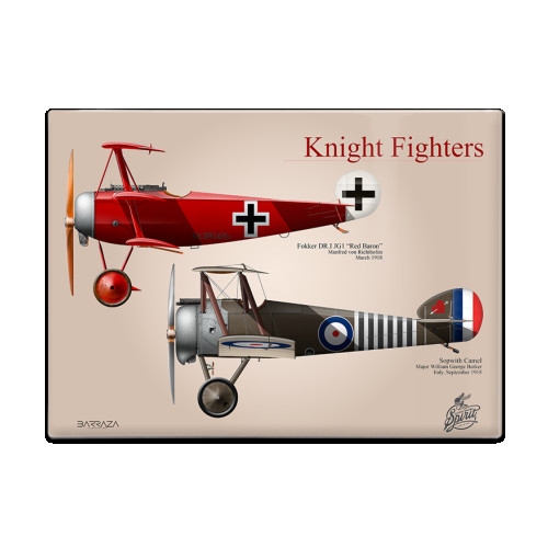 Metal Fridge Magnet (AE): WW1 Knight Fighters (Knights of the Air) (NEW)