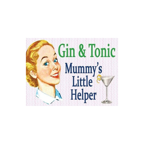 Metal Fridge Magnet (HU): Gin & Tonic - Mummy's Little Helper