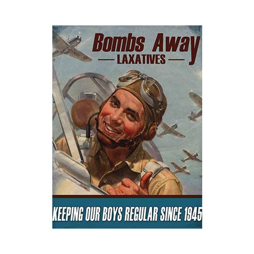 Metal Fridge Magnet (MW): Bombs Away Laxatives
