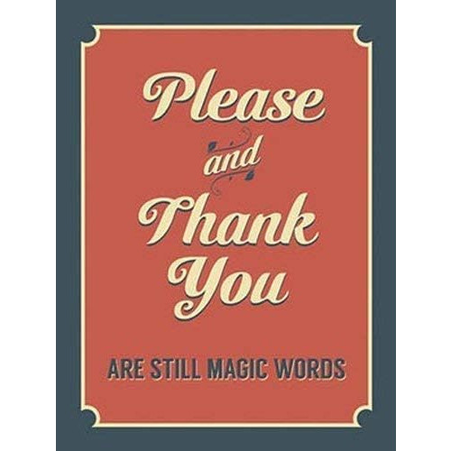 Metal Fridge Magnet (HU): Please and Thank You Are Still Magic Words