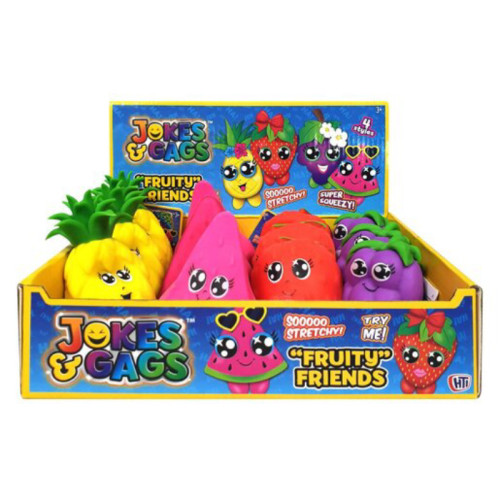 Jokes & Gags Fruity Friends (4 asstd.) (Squeezy Stretchy Toy) (CDU)