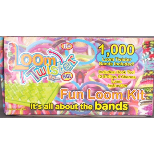Loom Twister Fun Loom Kit (1000 Bands, S-Clips, Charms & Loom) (8+ YRS) (E.O.L.) - SAVE 50% !!