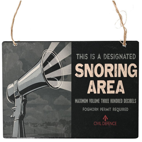 Civil Defence Metal Wall Plaque - Snoring Area (300x210x5mm) (NEW)