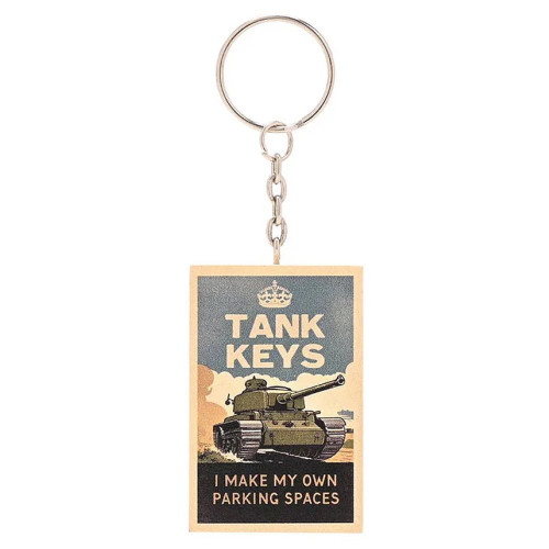 Civil Defence MDF Keyring - Tank Keys (100x40x5mm) (boxed) (NEW)