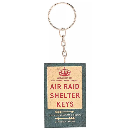 Civil Defence MDF Keyring - Air Raid Shelter Keys (100x40x5mm) (boxed) (NEW)