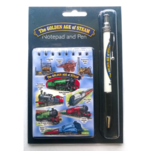 Golden Age of Steam Notepad & Pen Set (Spiral Bound) on Hanger Card