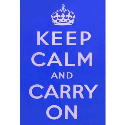 Postcard (Spirit of Britain) - Keep Calm And Carry On - Blue (E.O.L.) - SAVE 15% !!