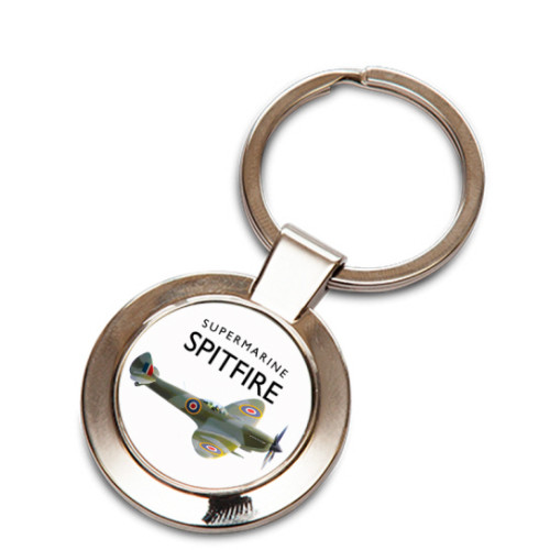 British Aircraft of WWI & WWII Round Metal Key Ring: Spitfire (Boxed)