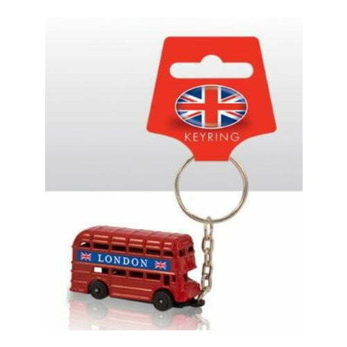 Keyring: Red London Bus, Metal 10cm (hanger card)