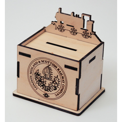Wooden Money Pot with Loco - LMS (E.O.L.) - SAVE 25% !!