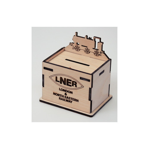 Wooden Money Pot with Loco - LNER (E.O.L.) - SAVE 25% !!