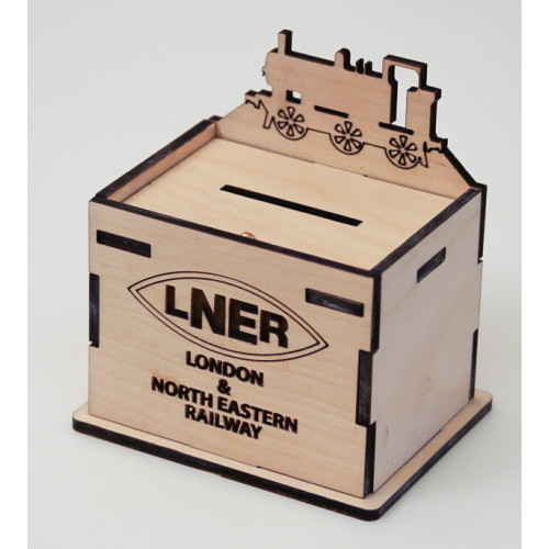 Wooden Money Pot with Loco - LNER (E.O.L.) - SAVE 25% !!