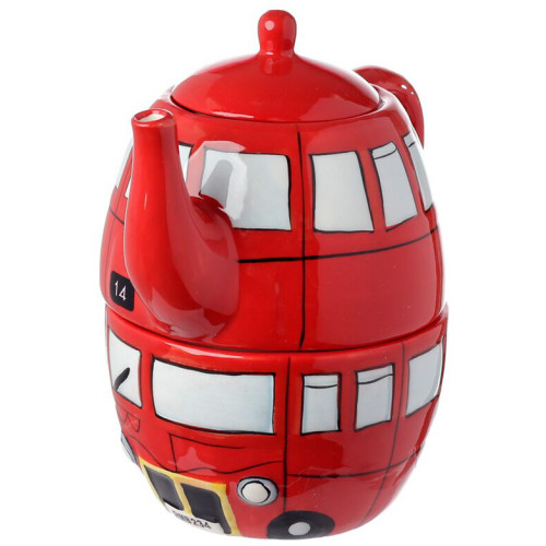 Routemaster Bus Ceramic Teapot & Cup Set for One 17cm