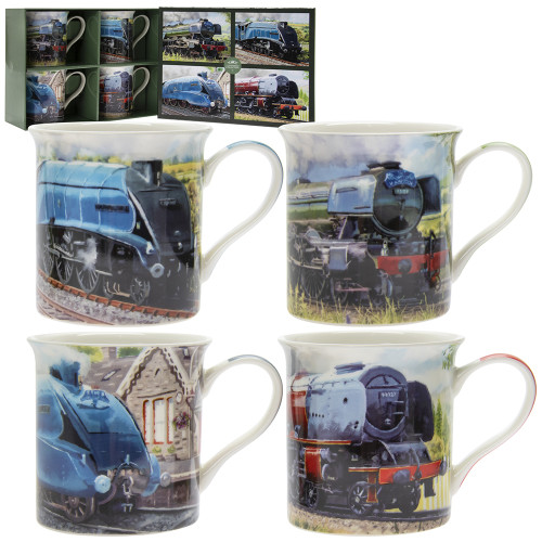 Fine China Mugs Set of 4 - Classic Trains (in presentation box) (E.O.L.)