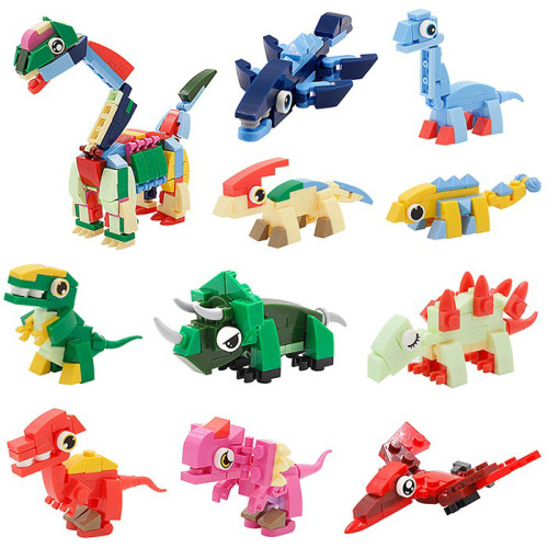 Mini Bricks Kit - Dinosaurs (Set of 10) (NEW)