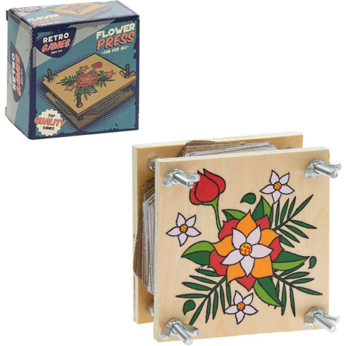 Retro Wooden Flower Press (11 x 11 x 6cm) (NEW)