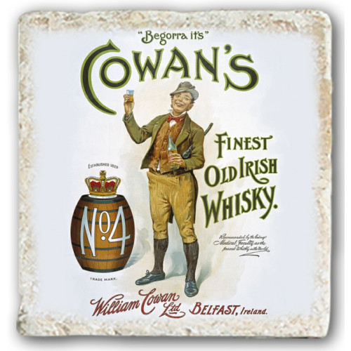 OMS Marble Coaster: Cowan's Finest Old Irish Whisky (E.O.L.) - SAVE 25% !!