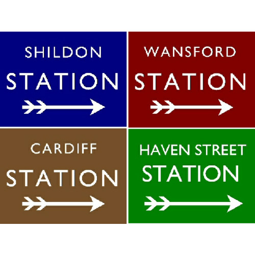 Medium Metal Sign (SP): Station Name (Direction Arrow) - Own Design (20 x 30cm)
