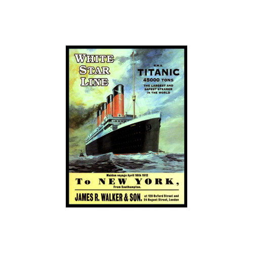 Medium Metal Sign (TI): Titanic White Star Line (James R Walker) (E.O.L.) - SAVE 10% !!