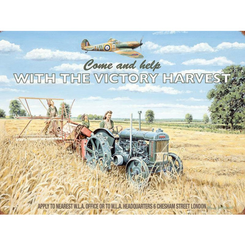 Mini Metal Sign (MW): Come and Help with the Victory Harvest