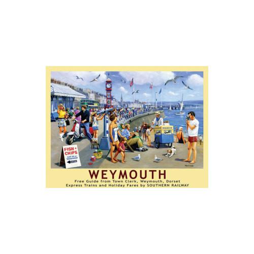 Mini Metal Sign (TR): Travel Poster - Weymouth