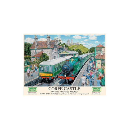 Mini Metal Sign (RL): Corfe Castle on the Swanage Railway