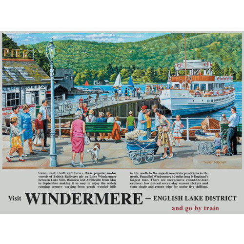 Mini Metal Sign (TR): Travel Poster - Windermere - English Lake District (E.O.L.) - SAVE 20% !!