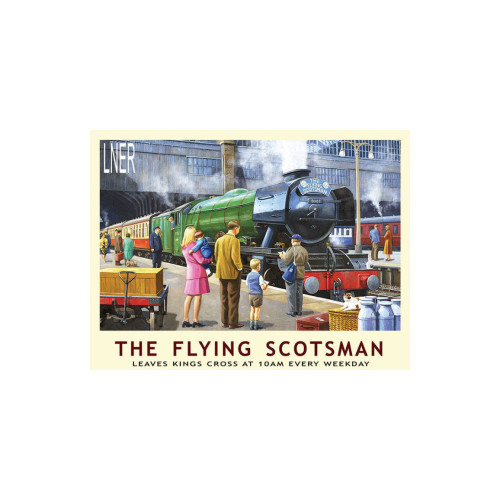 Mini Metal Sign (RL): The Flying Scotsman - Kings Cross 10am