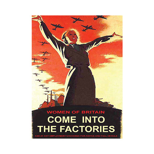 Mini Metal Sign (MW): Women Of Britain - Come Into The Factories