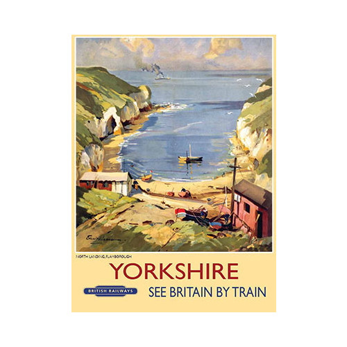 Mini Metal Sign (RL): Yorkshire - See Britain By Train