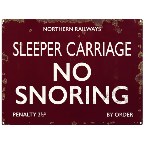 Mini Metal Sign (RL): Sleeper Carriage - No Snoring