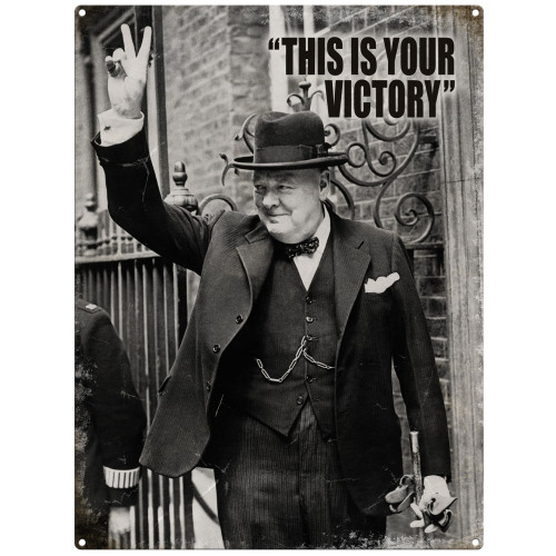 Mini Metal Sign (IWM): Winston Churchill - "This Is Your Victory"