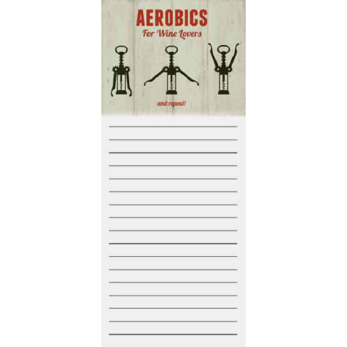 OMS Magnetic Memo Pad: Aerobics For Wine Lovers (E.O.L.) - SAVE 25% !!