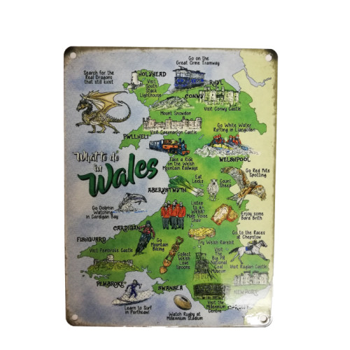 Mini Metal Sign (RL): What To Do in Wales (E.O.L.) - SAVE 20% !!