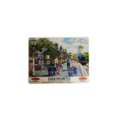 Mini Metal Sign (RL): Travel Poster - Oakworth on the K&WVR