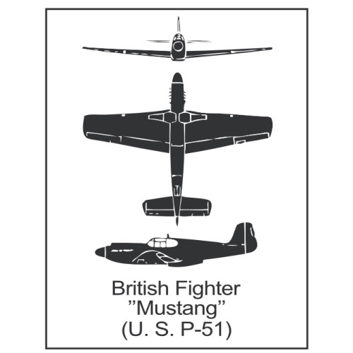 Enamel Fridge Magnet: British Fighter - "Mustang" (U.S. P-51)