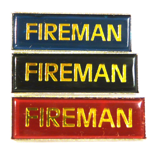 Oblong Pin Badge: Fireman