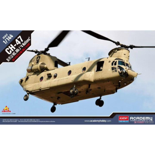 Academy 1:144 Aircraft Kit - CH-47 D/F/J/HC Mk 1 Chinook "4 Nations" Helicopter