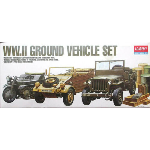 Academy 1:48 Military Vehicle Kit - WWII Ground Vehicle Set