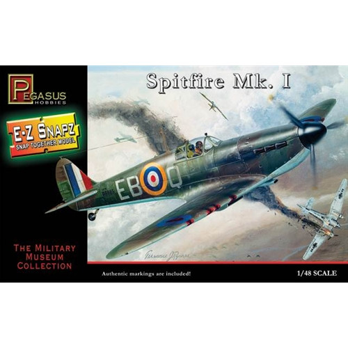 Pegasus 1:48 Snap-Together Kit - British RAF Spitfire Mk I Fighter Aircraft