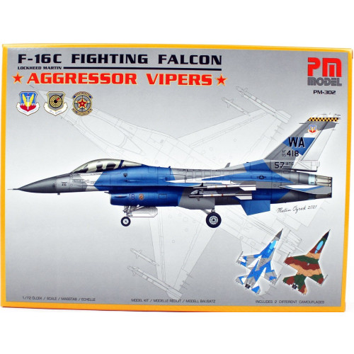 PM Model 1:72 Aircraft Kit - USAF F-16C Fighting Falcon "Aggressor Vipers" Aircraft