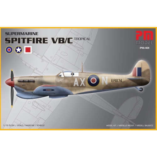 PM Model 1:72 Aircraft Kit - British RAF Supermarine Spitfire VB/VC Tropical Aircraft