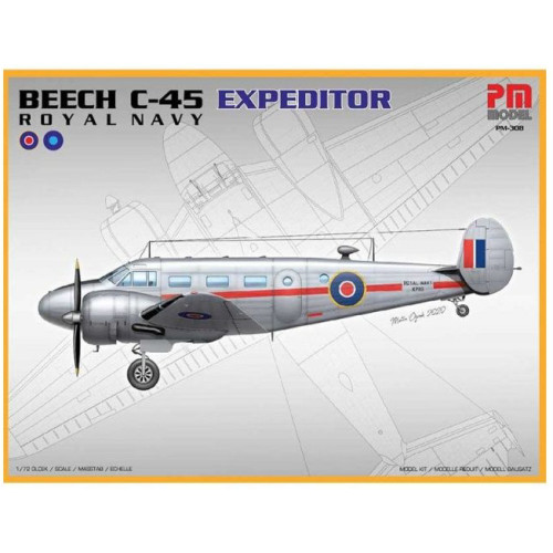 PM Model 1:72 Aircraft Kit - British Royal Navy Beech C-45 Expeditor Trainer Aircraft (NEW)
