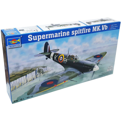 Trumpeter 1:24 Aircraft Kit - British RAF Spitfire Mk Vb Fighter Aircraft
