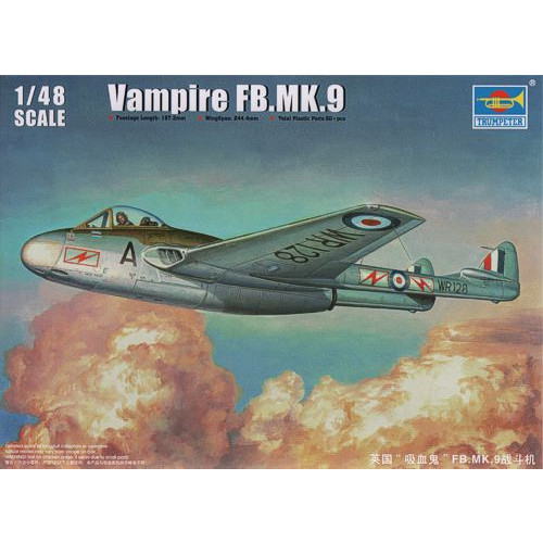 Trumpeter 1:72 Aircraft Kit - British RAF De Havilland Vampire FB Mk 9 Fighter Aircraft (NEW)