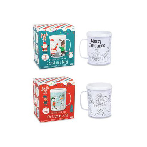 Colour Your Own Christmas Mug (2 asstd.) (10.5x11.5x8.5cm) (3+ YRS) (E.O.L.)